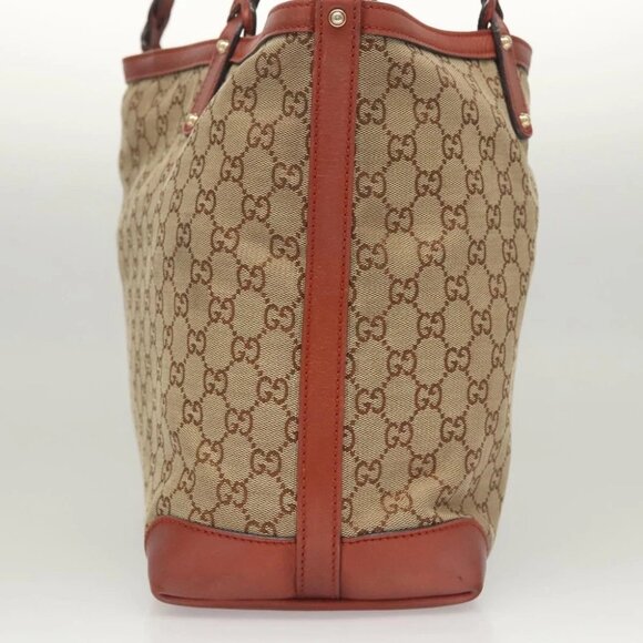 GUCCI GG Canvas Tote Bag Beige Gold 247209 Auth - Picture 7 of 16